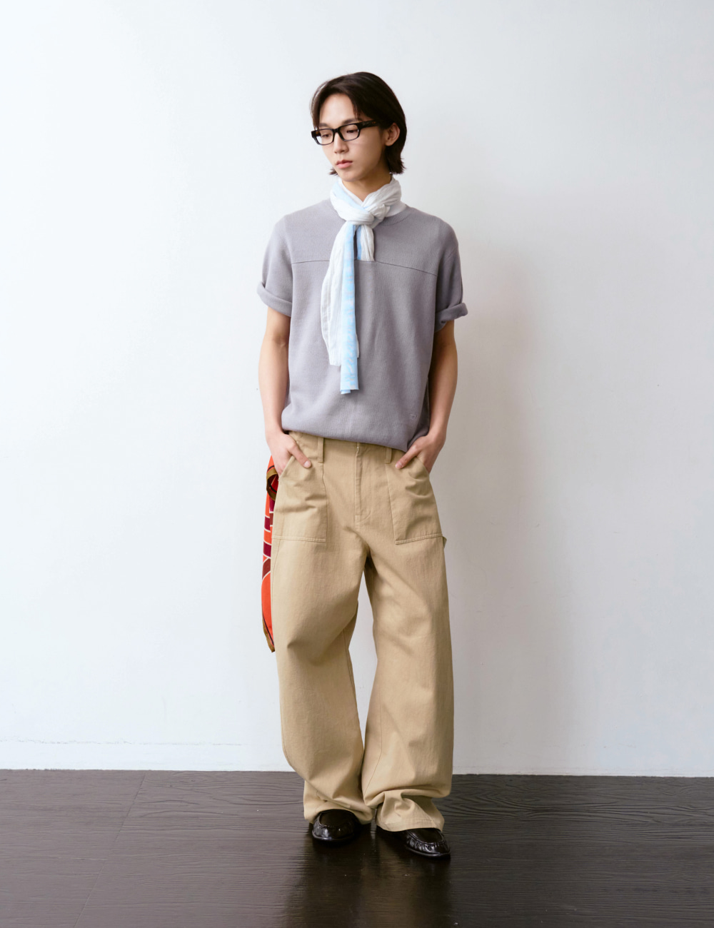 [GEN:RE] Your Way Slit Half Knit Gray