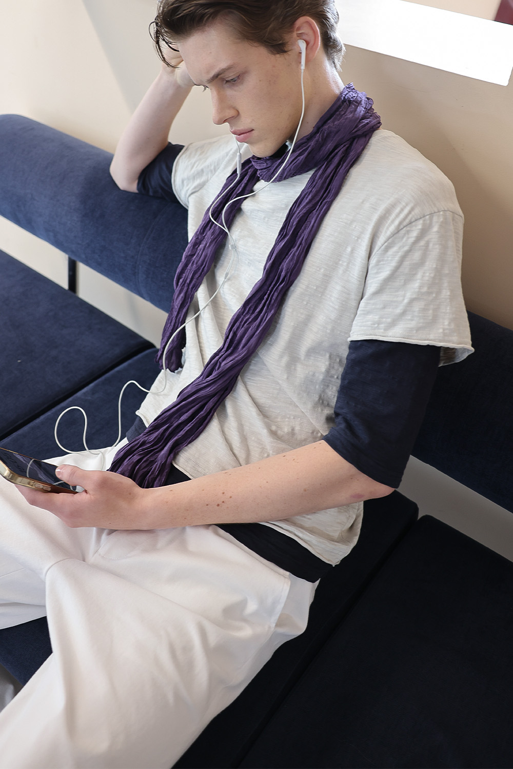 [ANYTIME LOREAK] AGAVE WRINKLE SCARF - PURPLE