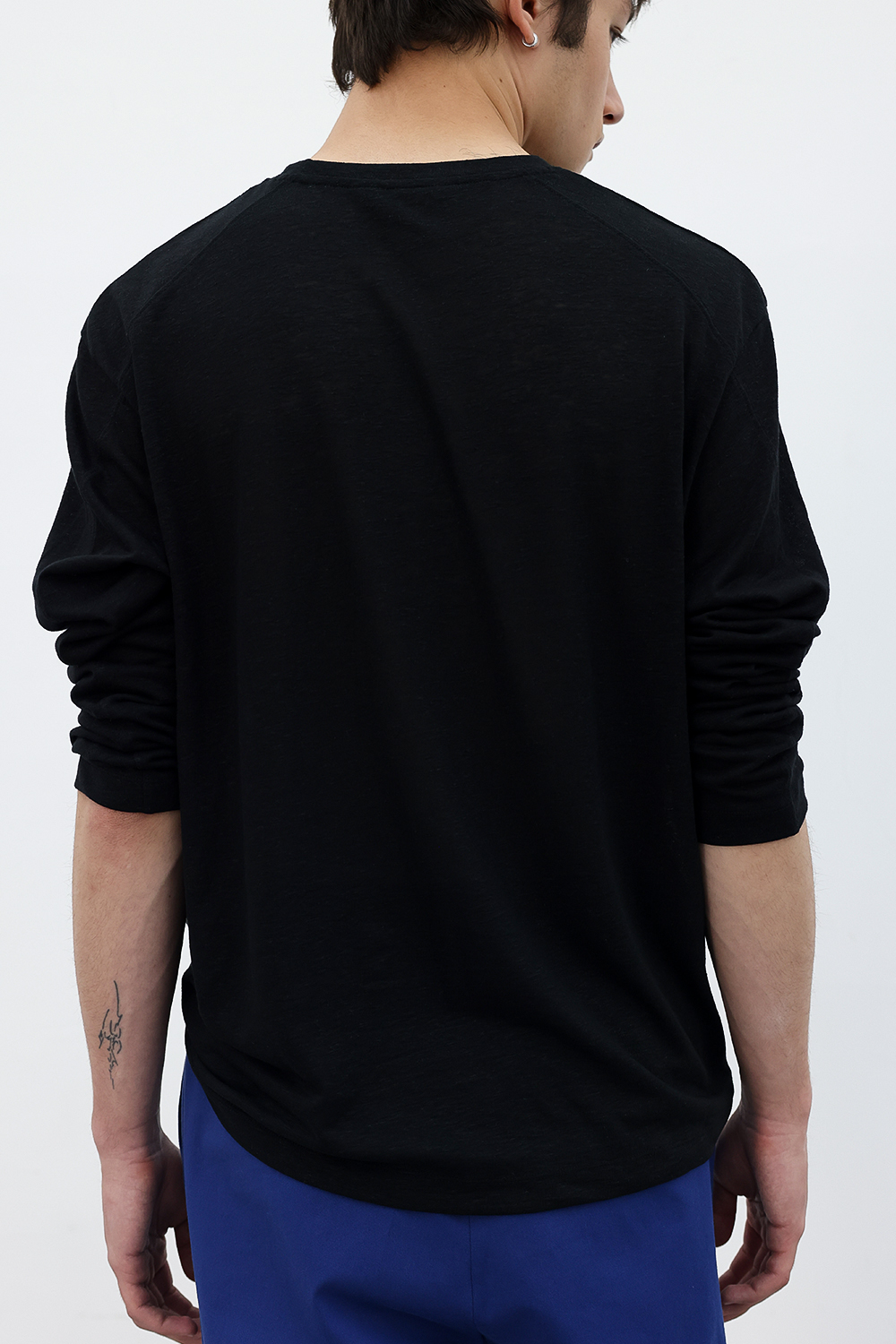 [ANYTIME LOREAK] CAMELLIA LAYERED TEE - KHAKI/BLACK