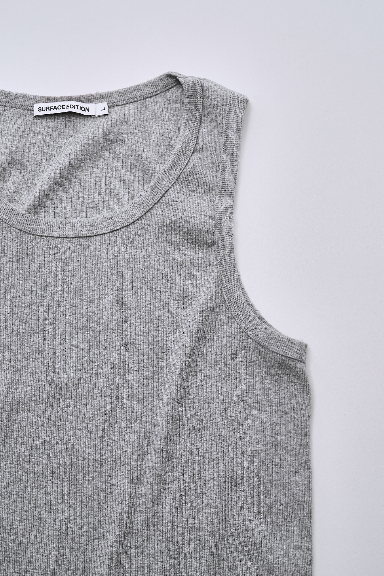 [SURFACE EDITION] DAMAGED RIBBED SLEEVELESS GRAY