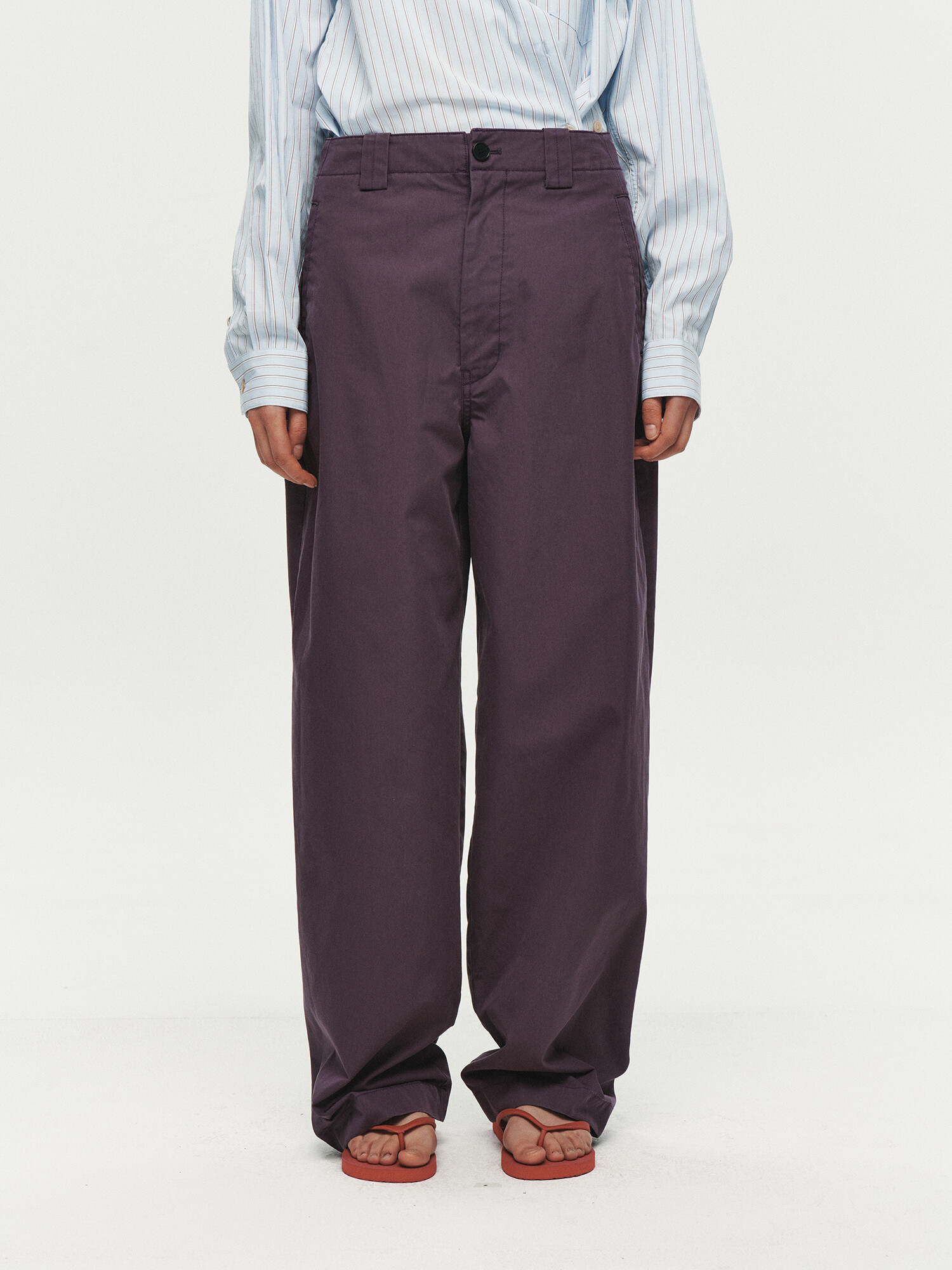 [HEUTE] CURVE LINE WIDE PANTS (PURPLE)