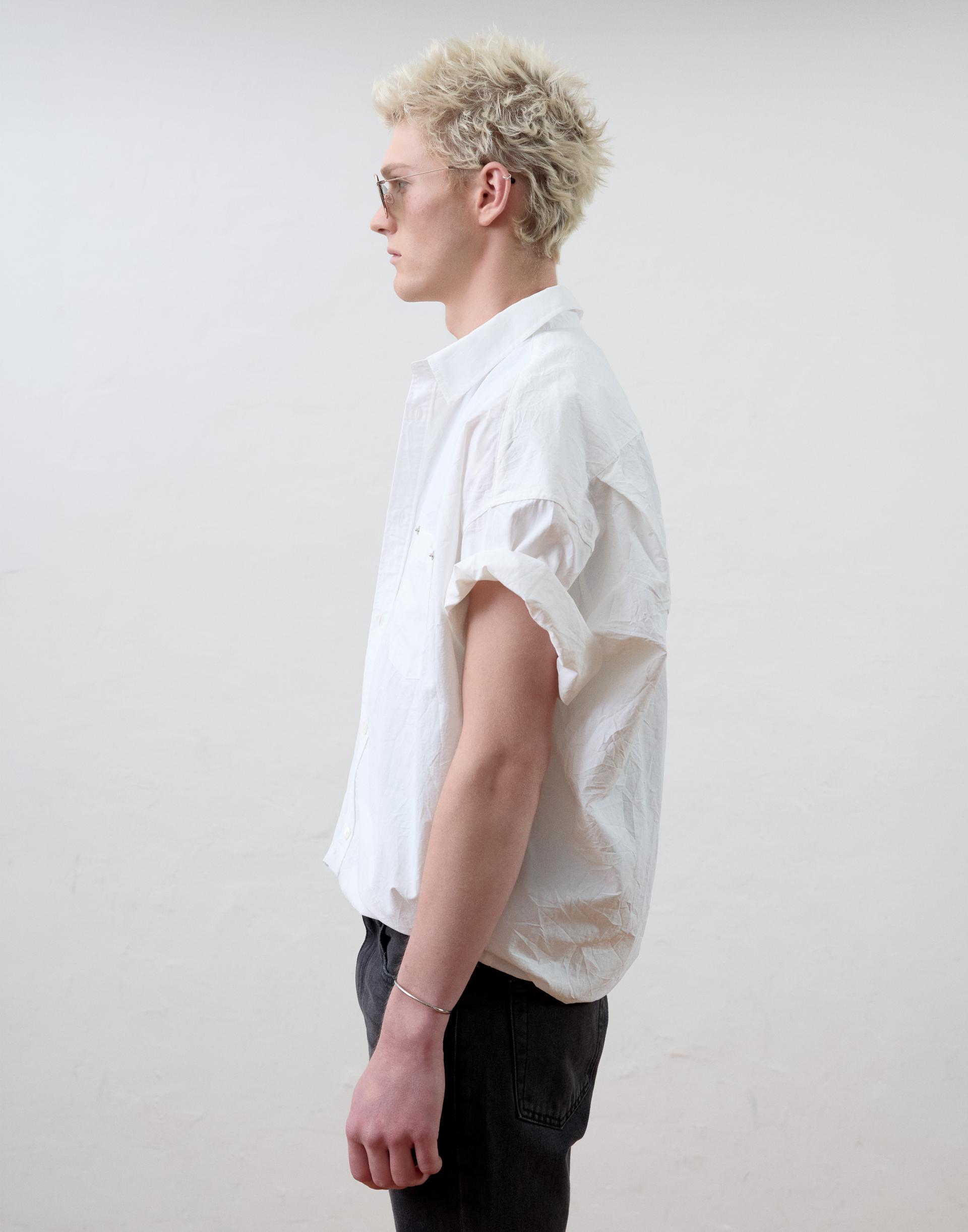 [MOOMYUNG] WRAP SHORTSLEEVE SHIRT (CREASE WHITE)