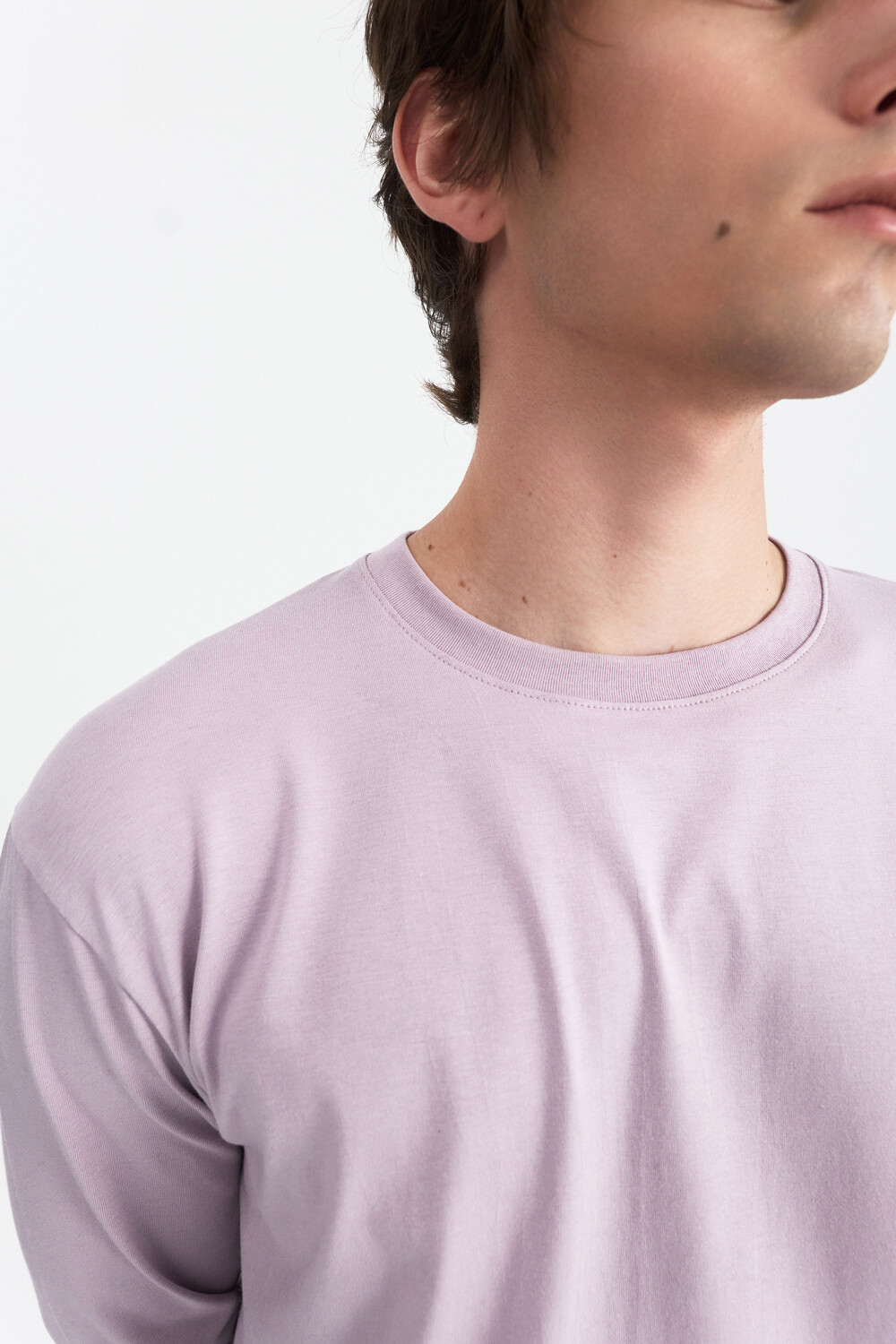 [WINDER] MODAL BLEND JERSEY TOP -MUTED LAVENDER