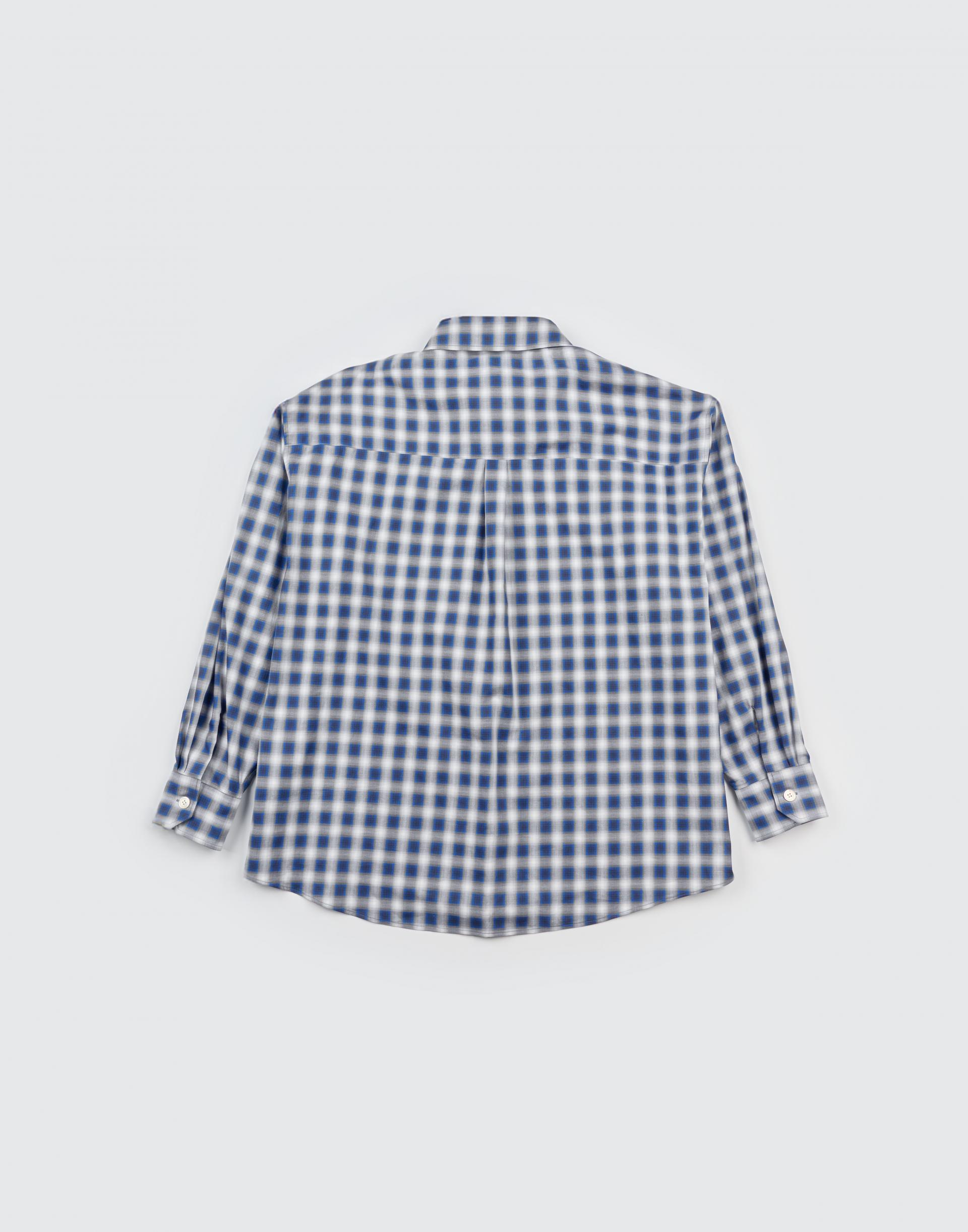 [MOOMYUNG] DETACHABLE COLLAR SHIRTS (BLUE CHECK)