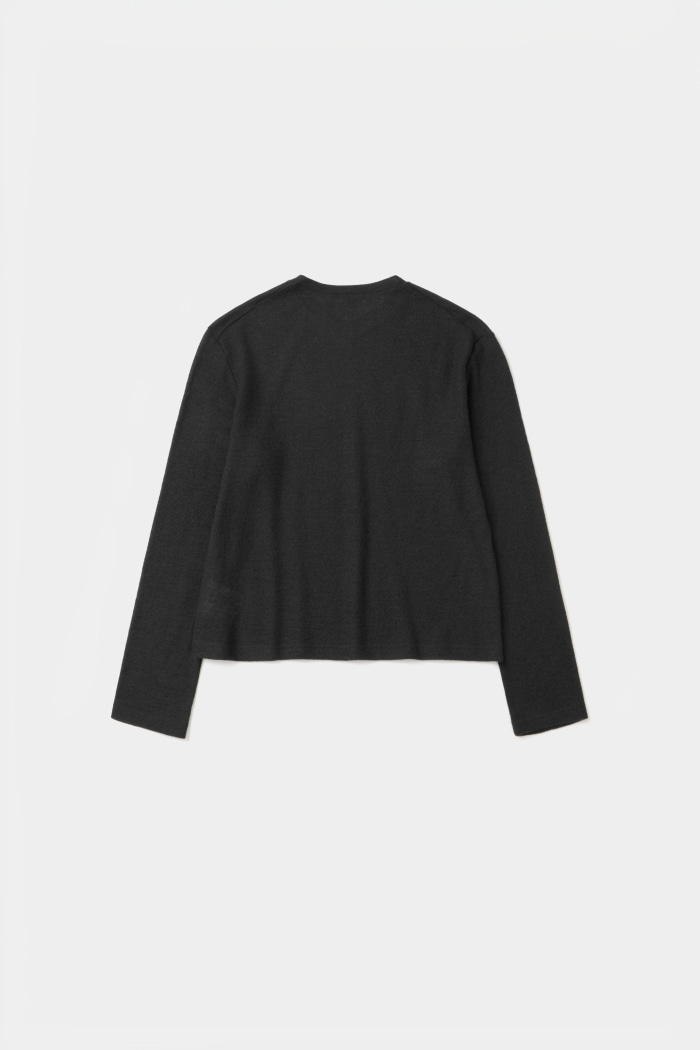 [KANGJUNGSEOK] V NECK WOOL T SHIRTS BLACK