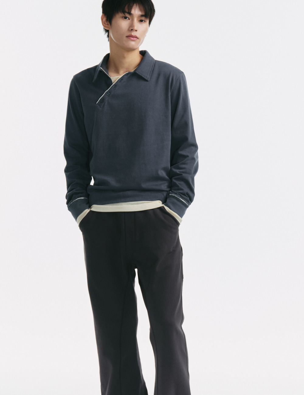 [GEN:RE] Pivot Tape Polo Shirt Navy
