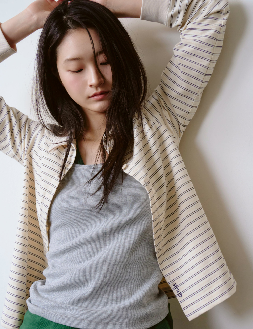 [GEN:RE] Any Way Pique Shirt Cream