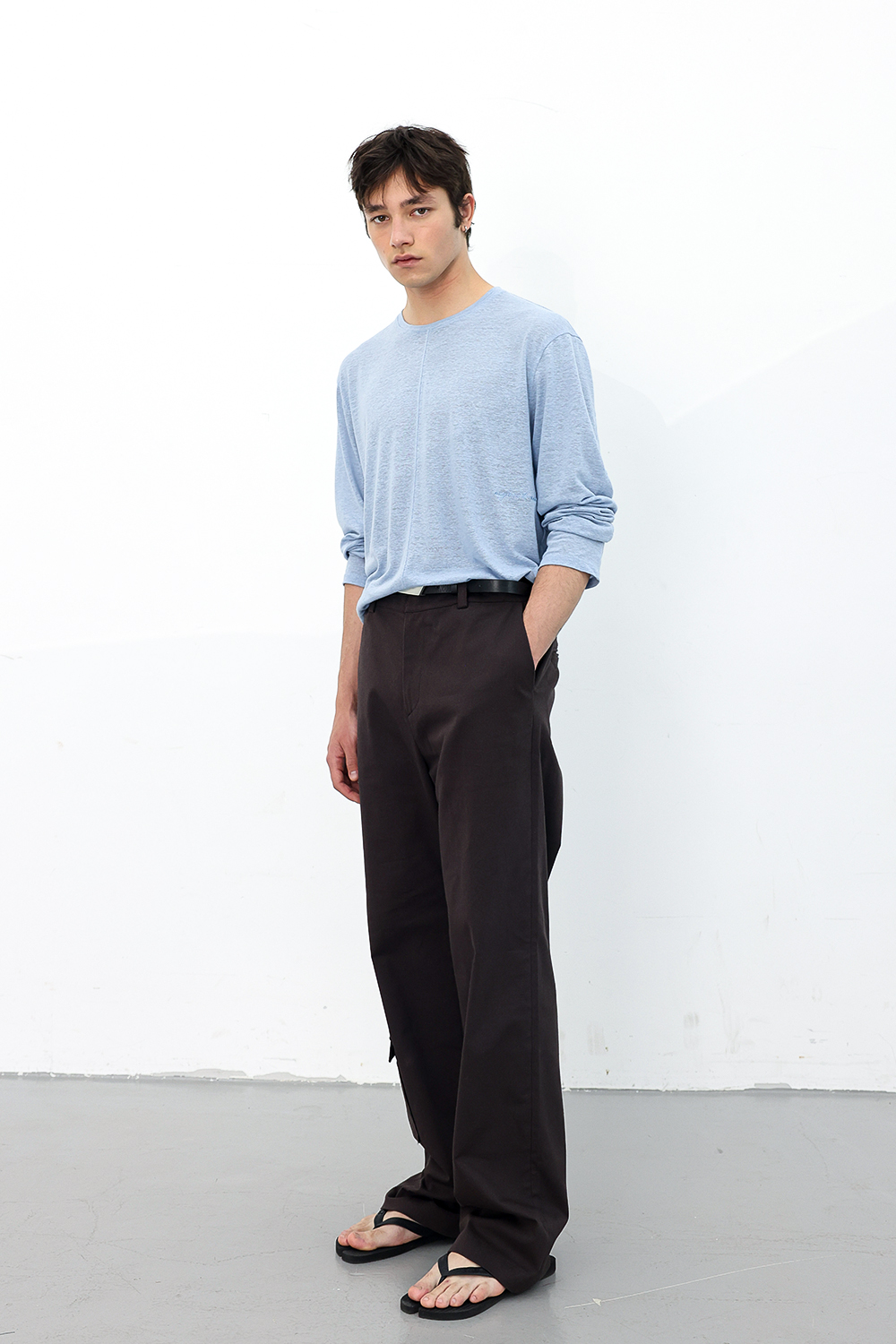[ANYTIME LOREAK] POPPY WIDE COTTON PANTS - BROWN