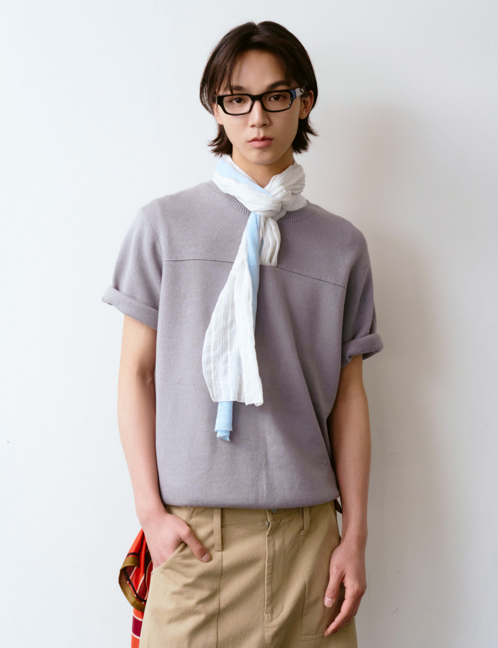 [GEN:RE] Your Way Slit Half Knit Gray
