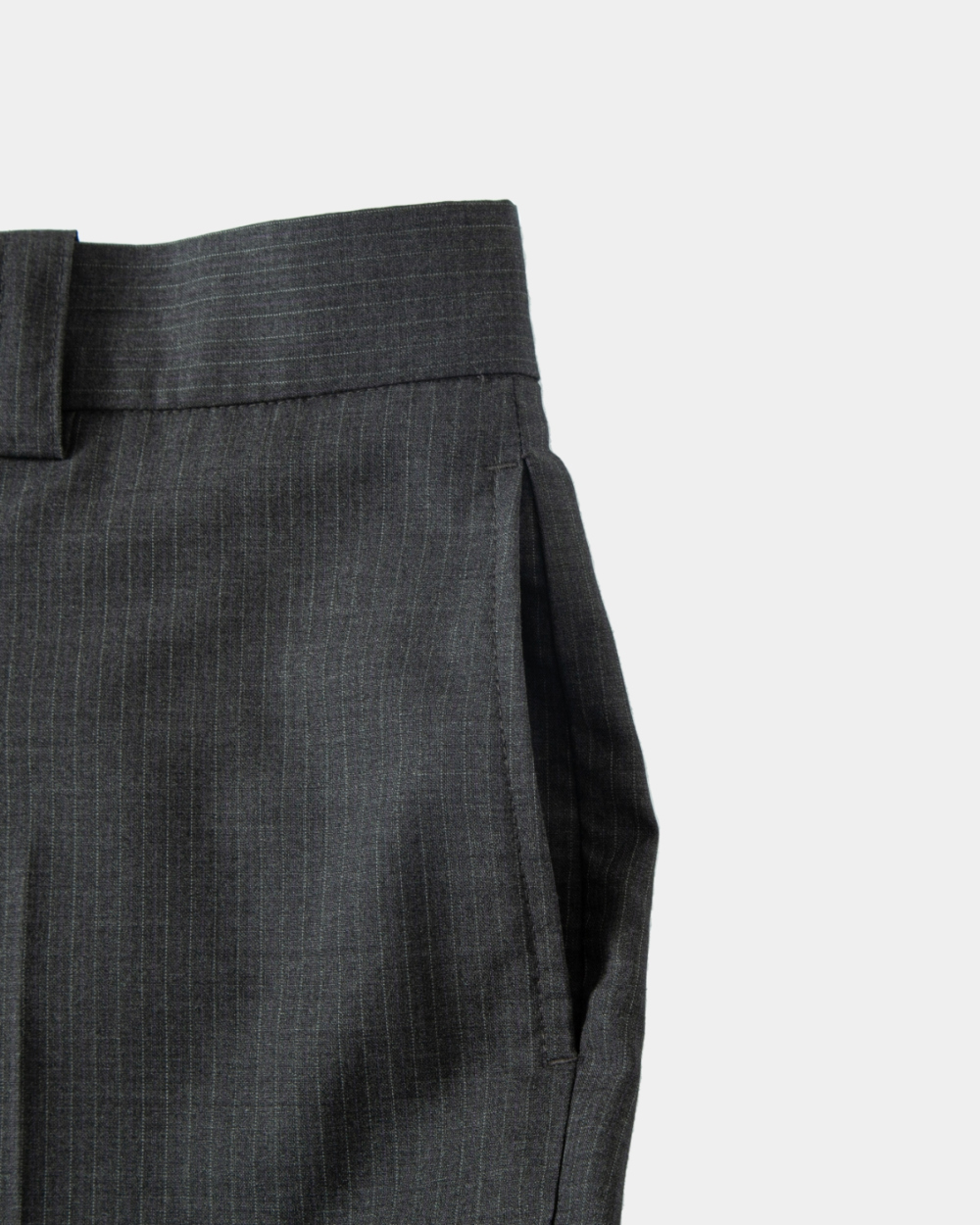 [kineto] Pin Stripe Wool Flare Pants_Grey