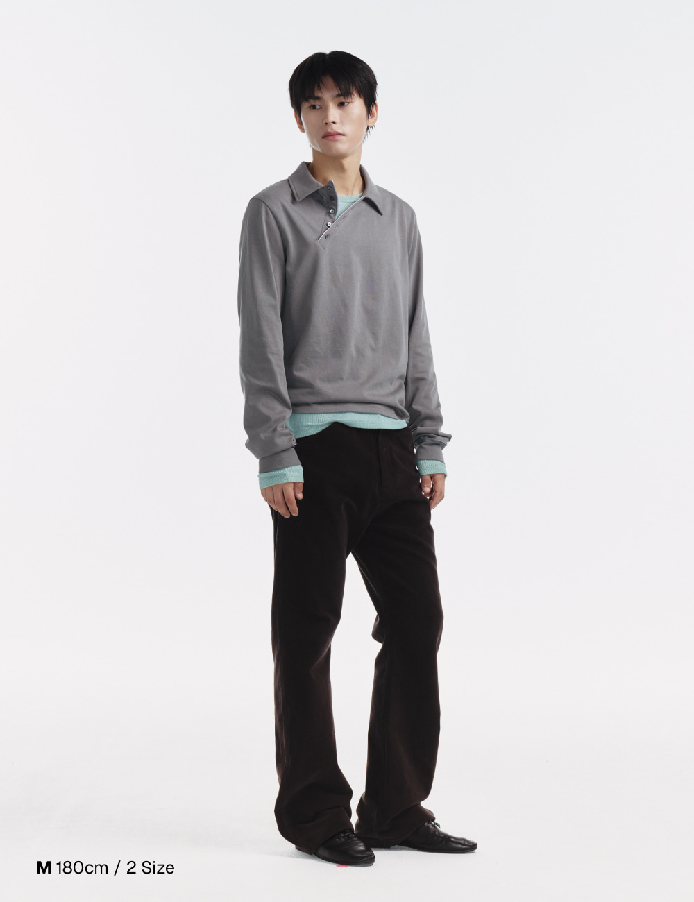 [GEN:RE] Pivot Tape Polo Shirt Navy Grey