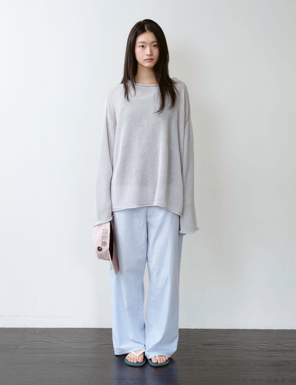 [GEN:RE] Canopy Mesh Knit Light Gray