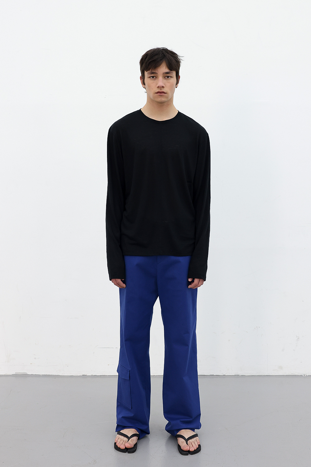 [ANYTIME LOREAK] CAMELLIA LAYERED TEE - KHAKI/BLACK