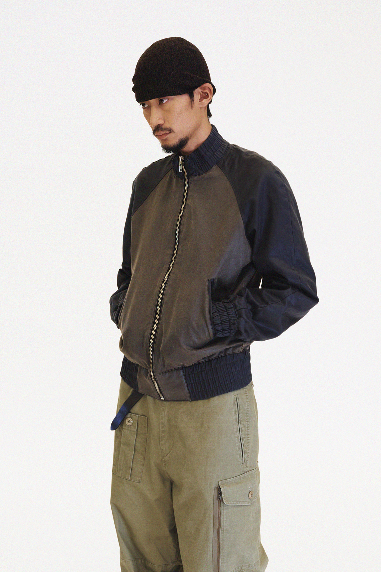 [SURFACE EDITION] CONTRAST ZIP UP JACKET BROWN