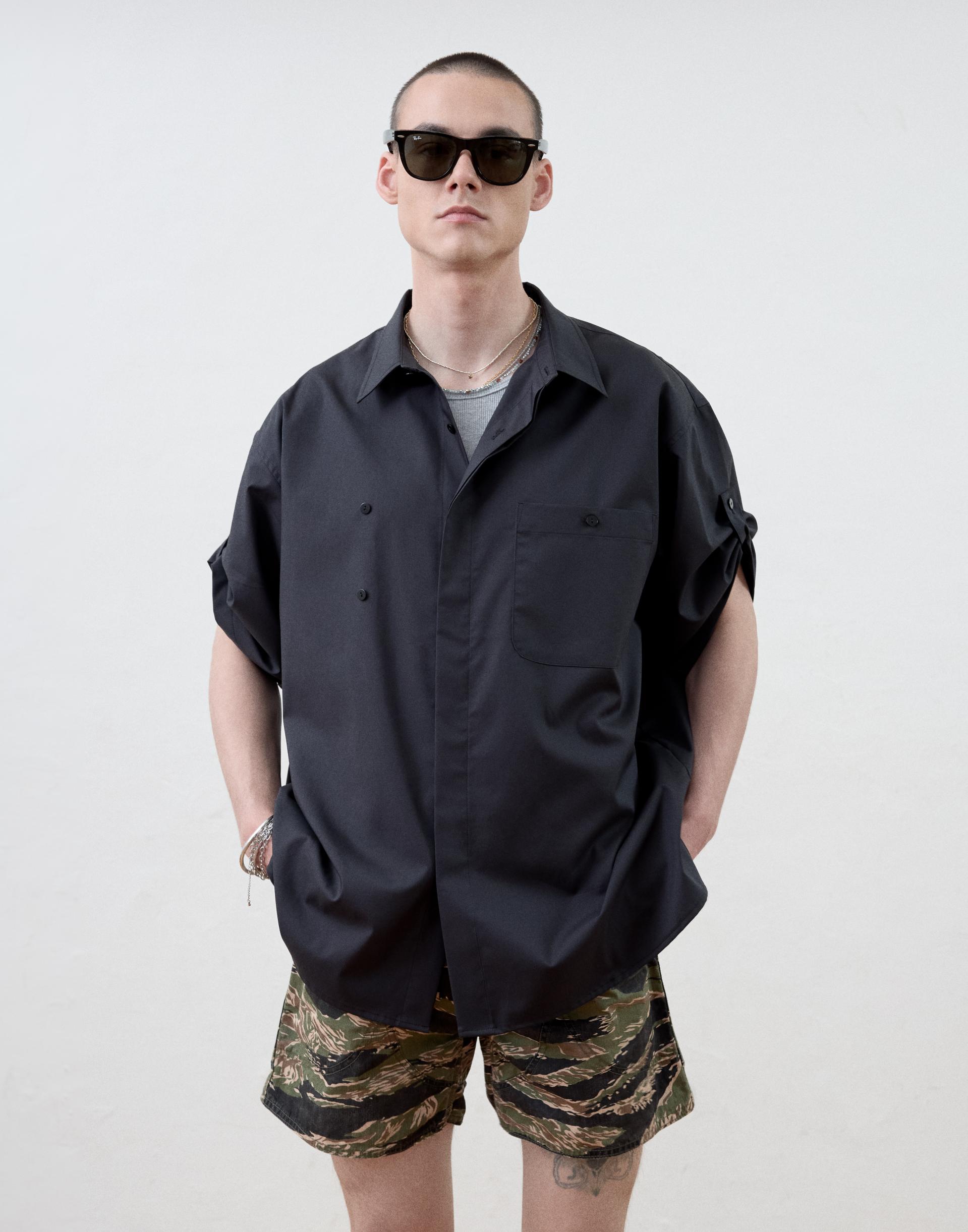 [MOOMYUNG] CITY COWBOY SHIRTS (BLACK)