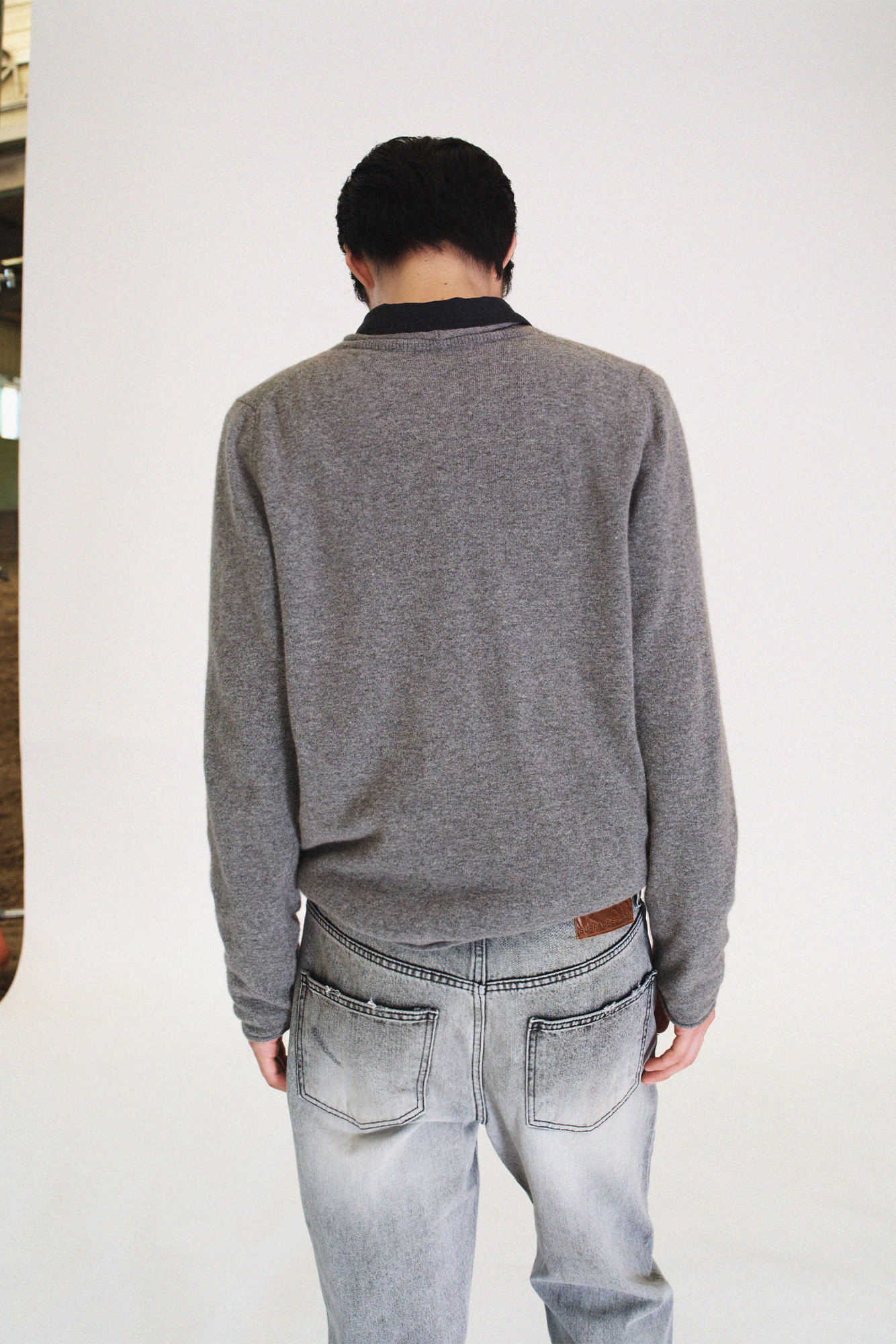 [SURFACE EDITION] RAW EDGE KNIT PULLOVER GRAY