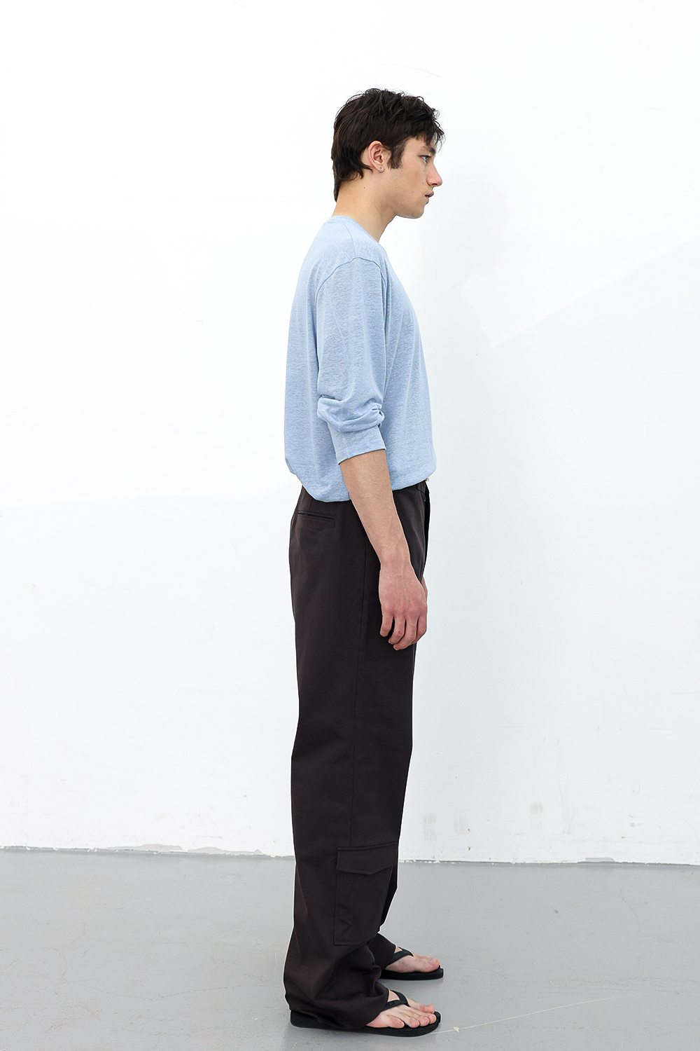 [ANYTIME LOREAK] POPPY WIDE COTTON PANTS - BROWN