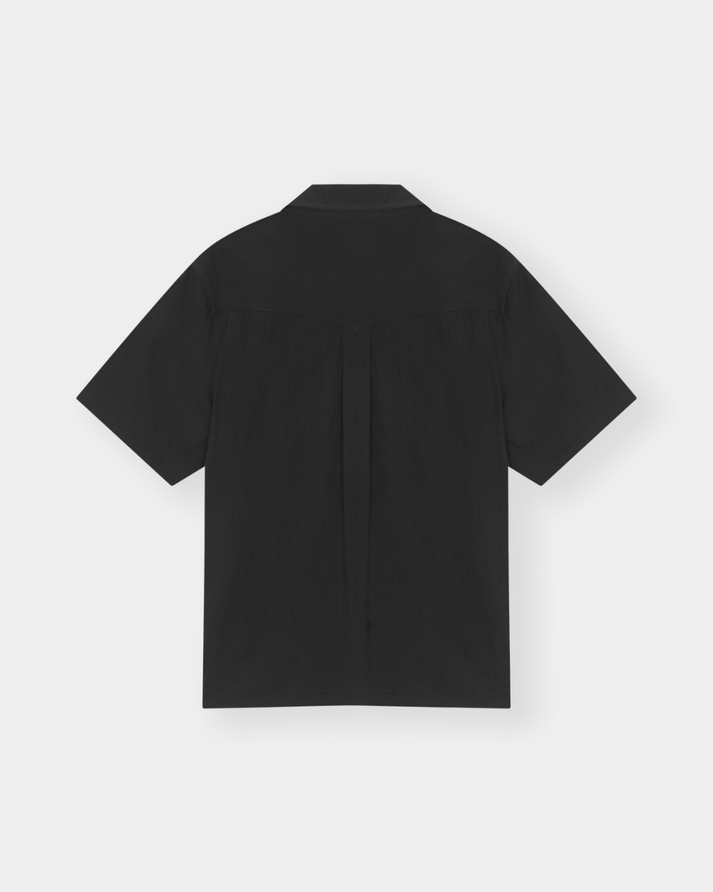 [kineto] Éclat Snap Open Collar Shirt_Black