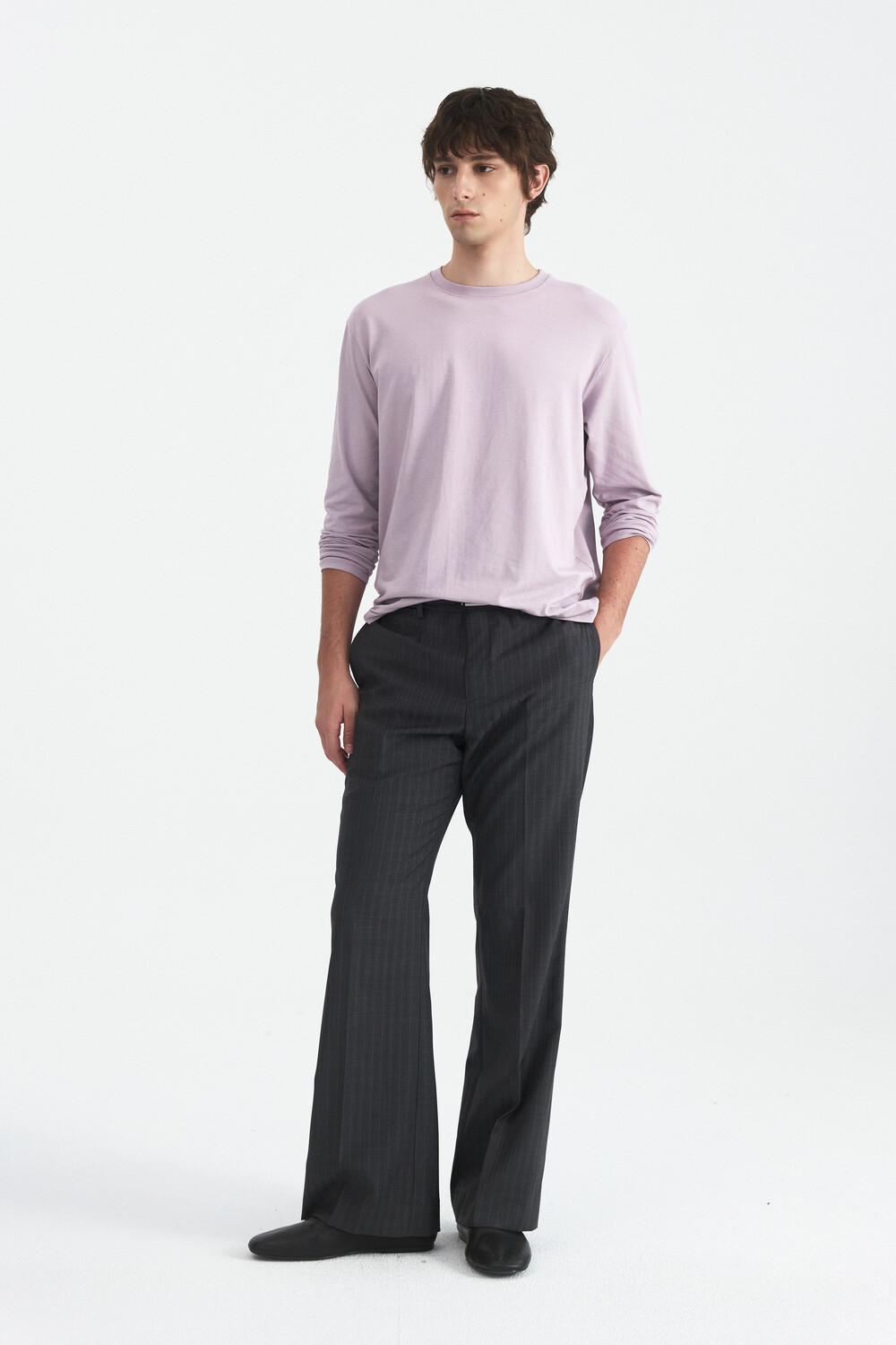 [WINDER] MODAL BLEND JERSEY TOP -MUTED LAVENDER