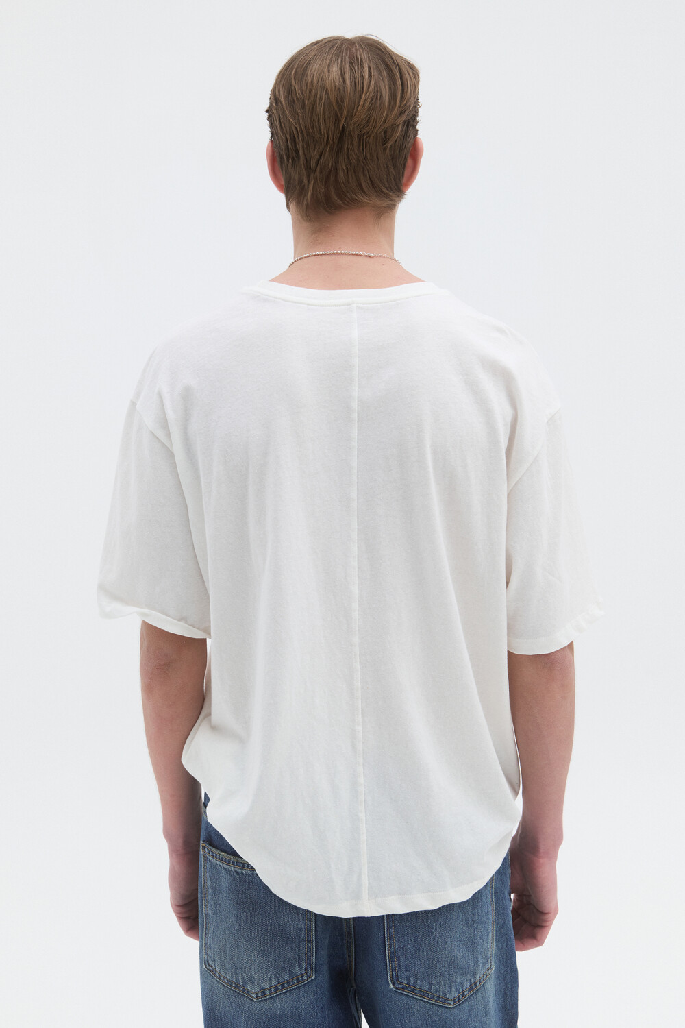 [WINDER] LINEN BLENDED T-SHIRTS - NATURAL WHITE