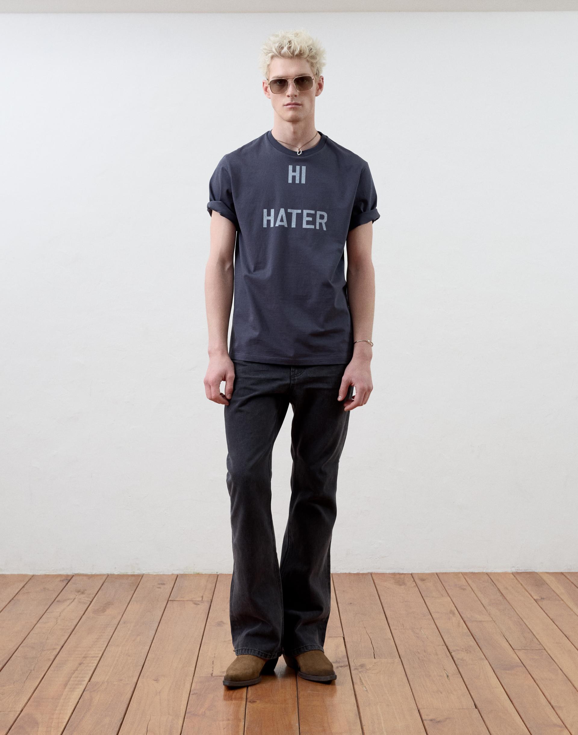 [MOOMYUNG] "HI HATER, BYE HATER" T-SHIRT (WASHED BLACK)