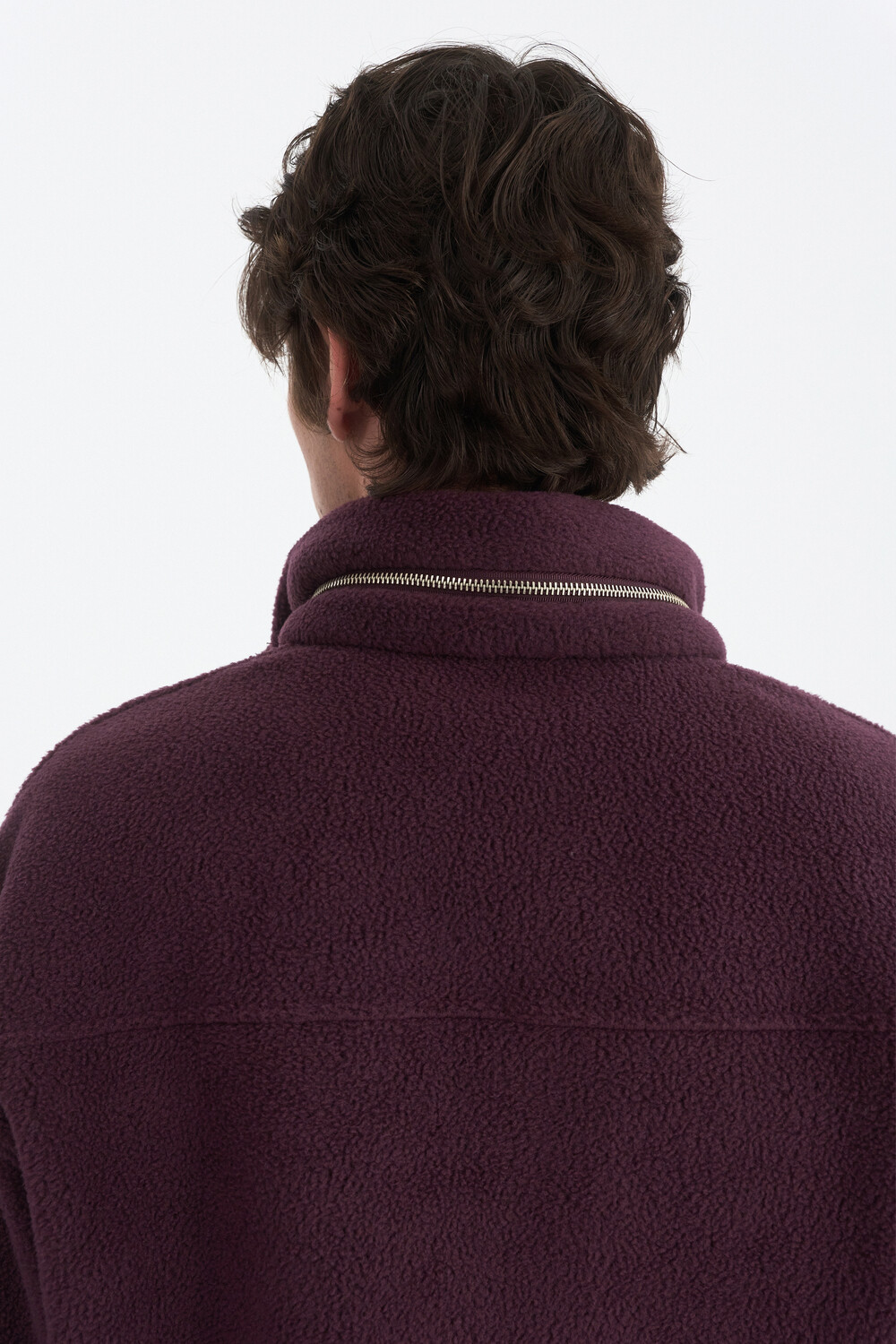 [WINDER] RING SNAP FLEECE PULL OVER - PLUM