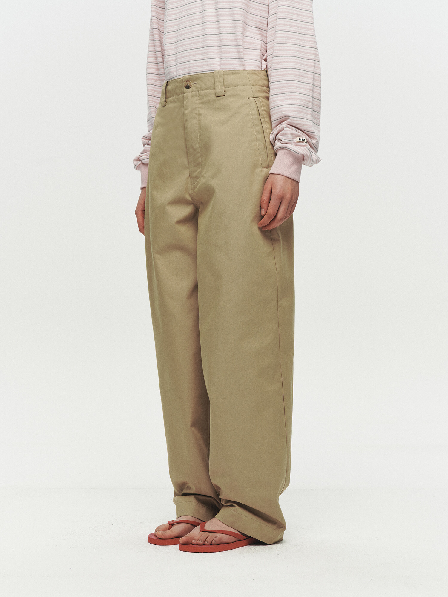 [HEUTE] CURVE LINE WIDE PANTS (BEIGE)