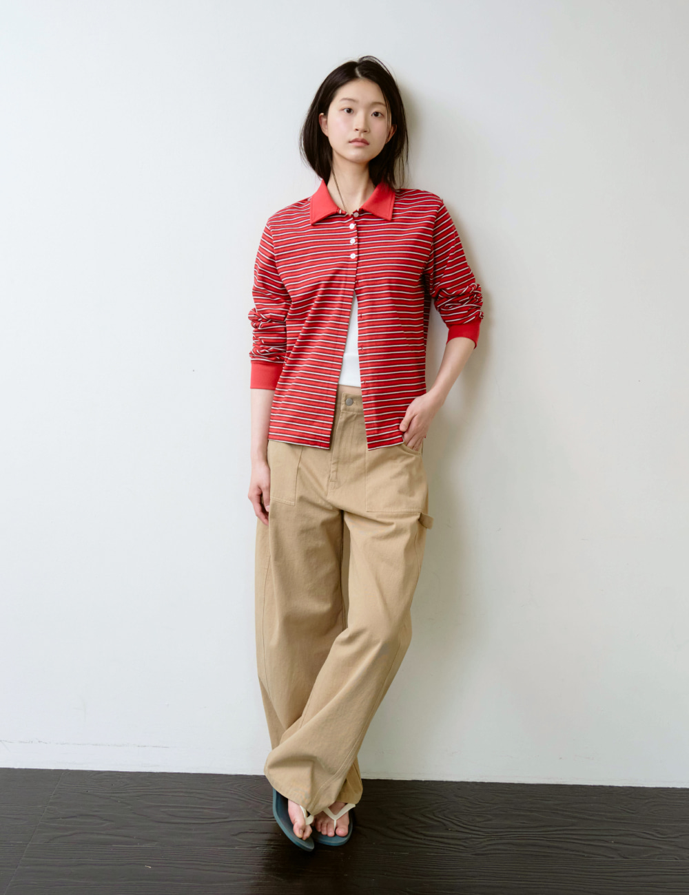 [GEN:RE] Any Way Pique Shirt Red