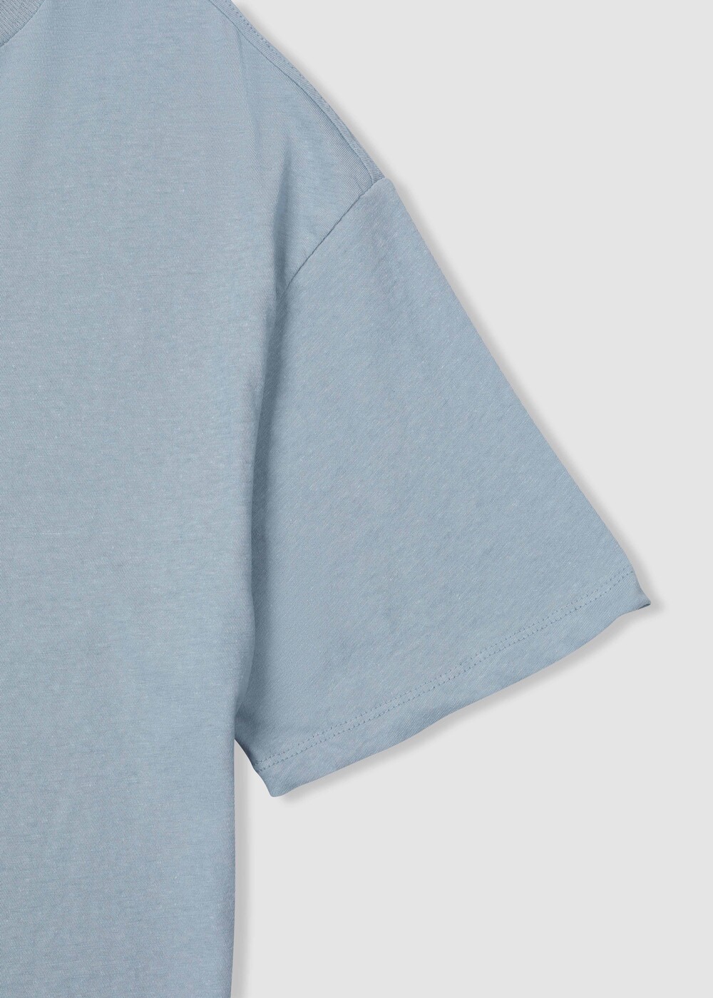 [WINDER] LINEN BLENDED T-SHIRTS - MIST BLUE
