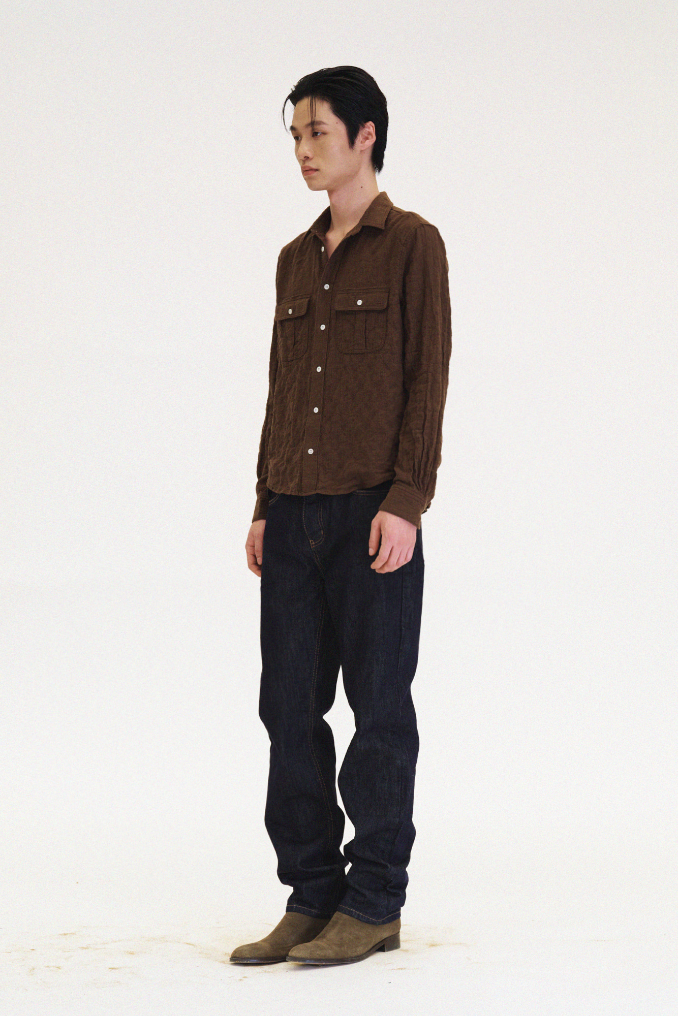 [SURFACE EDITION] BRUSHED WORK SHIRTS BROWN
