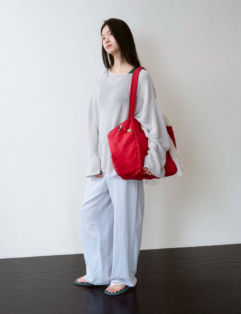 [GEN:RE] Canopy Mesh Knit Light Gray