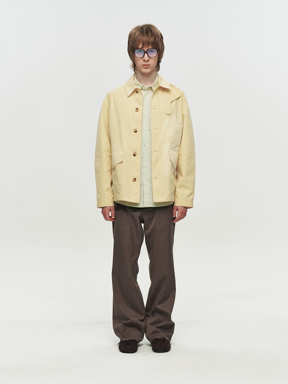 [HEUTE] CONTRAST COLLAR FIELD JACKET (YELLOW)