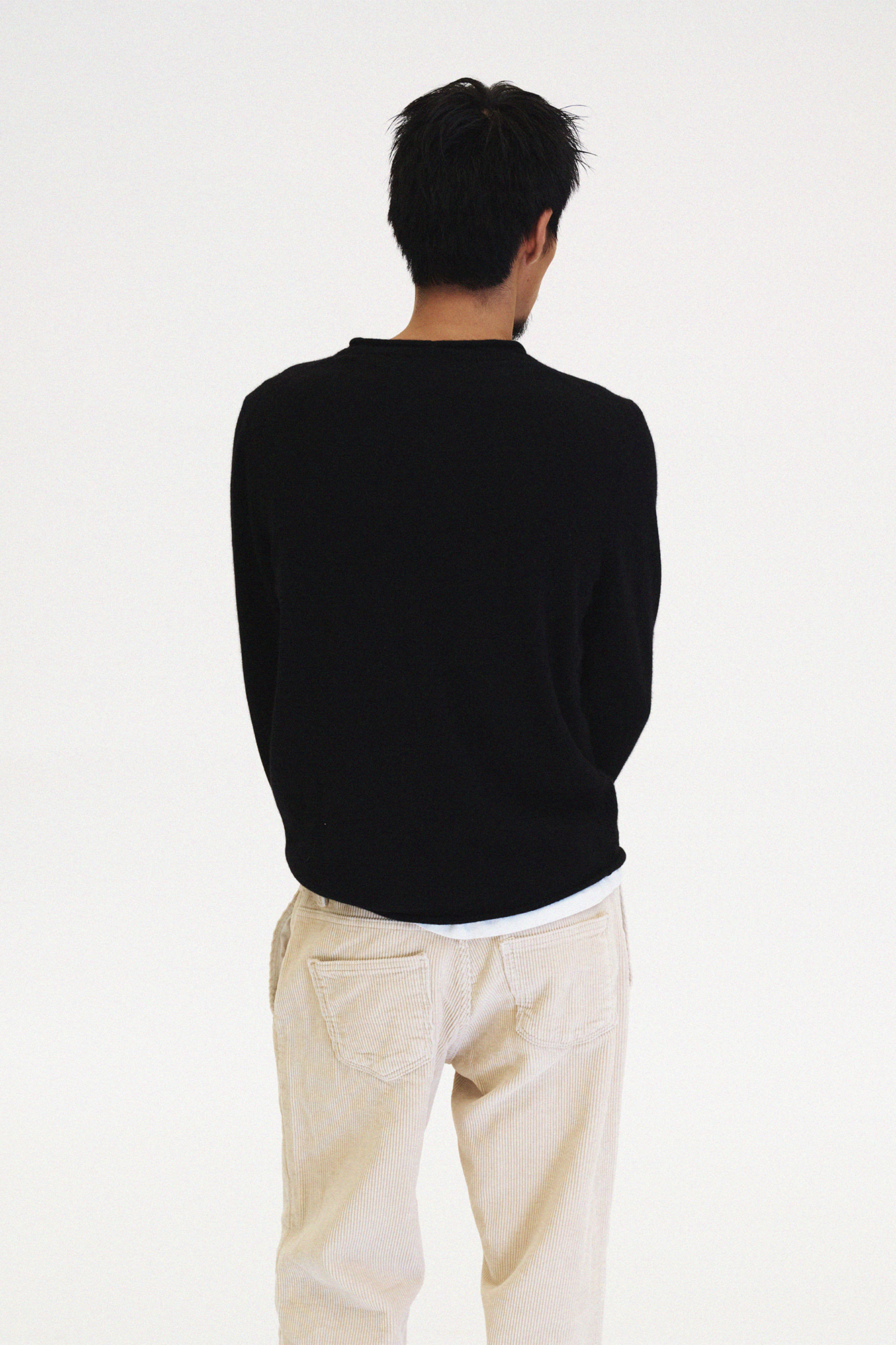 [SURFACE EDITION] RAW EDGE KNIT PULLOVER BLACK