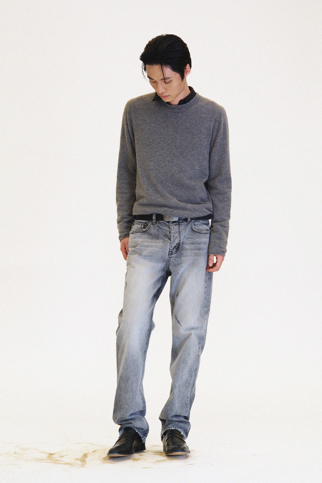 [SURFACE EDITION] RAW EDGE KNIT PULLOVER GRAY