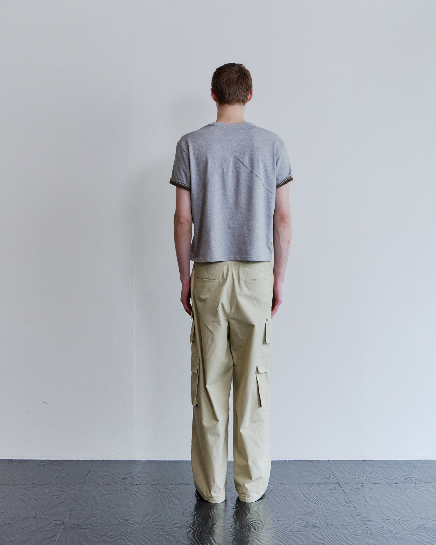 [WAVINESS] Stripe Layered T-shirts - Melange Grey