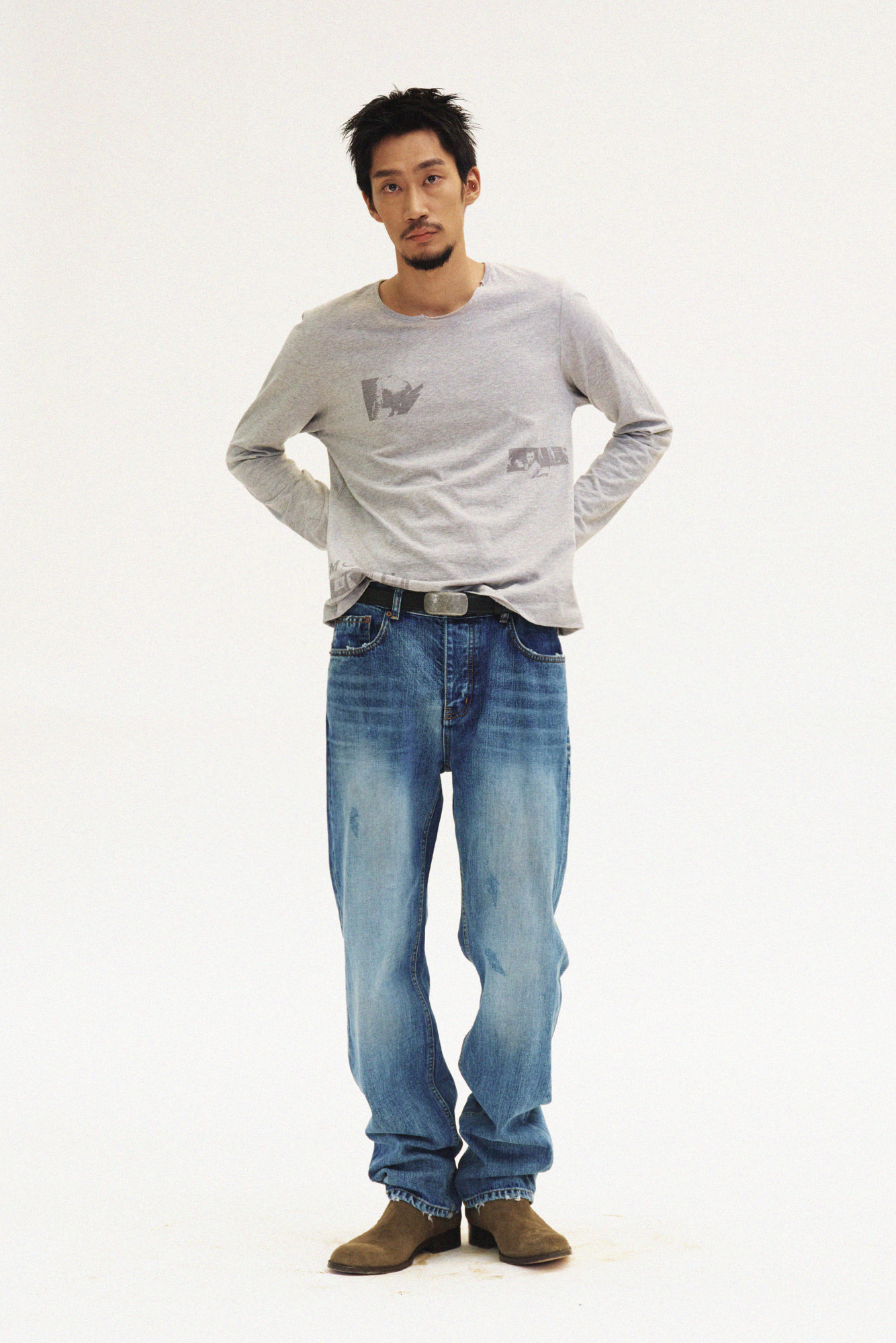 [SURFACE EDITION] STAIN STRAIGHT DENIM PANTS INDIGO