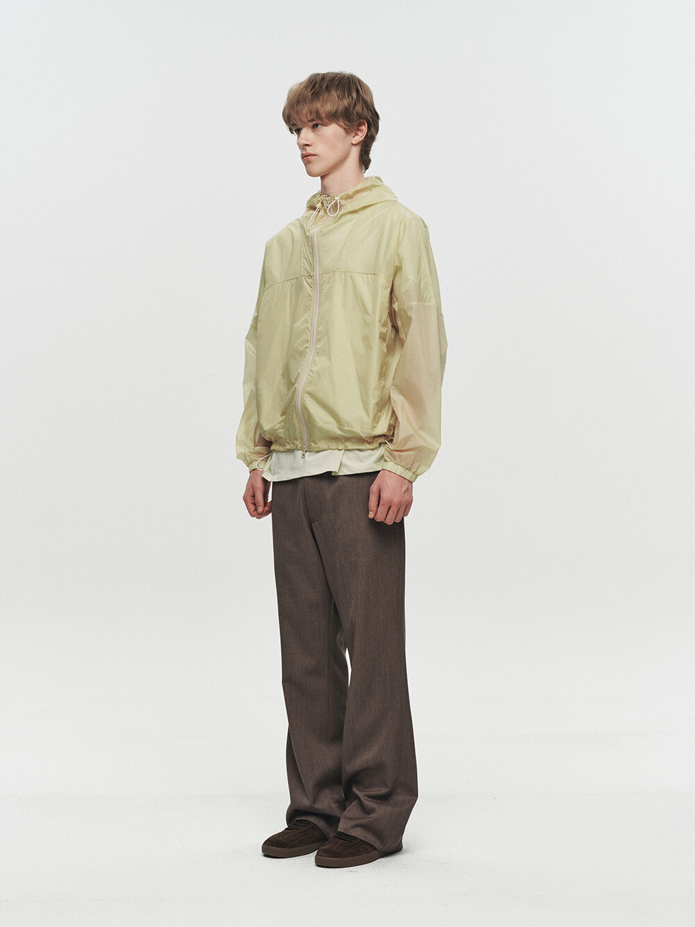 [HEUTE] KADE SHEER HOODED JACKET (YELLOW)