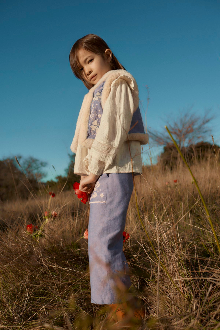 LOUISE MISHA PANTS FLOFI LIGHT BLUE 루이스미샤 26AW