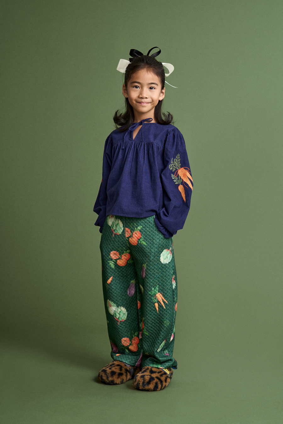 MAISON MANGOSTAN VEGETABLE QUILTED PANTS GREEN 메종망고스탄 26AW