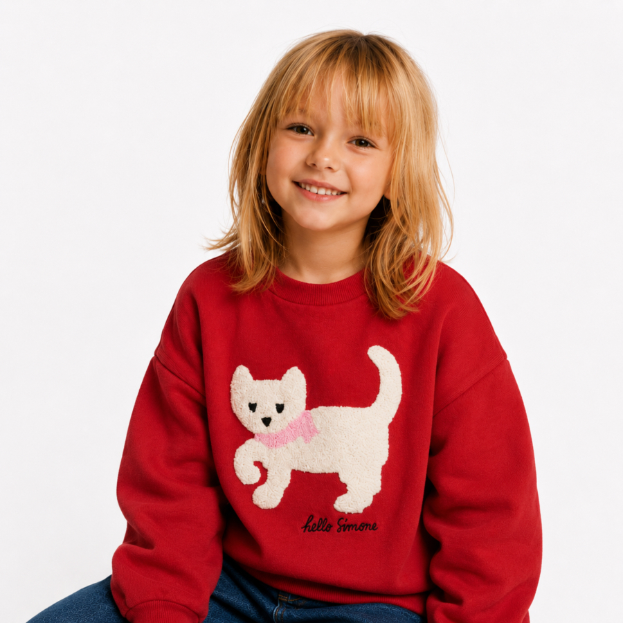 HELLO SIMONE MIGNON Sweety Sweatshirt Red 헬로시모네 26AW