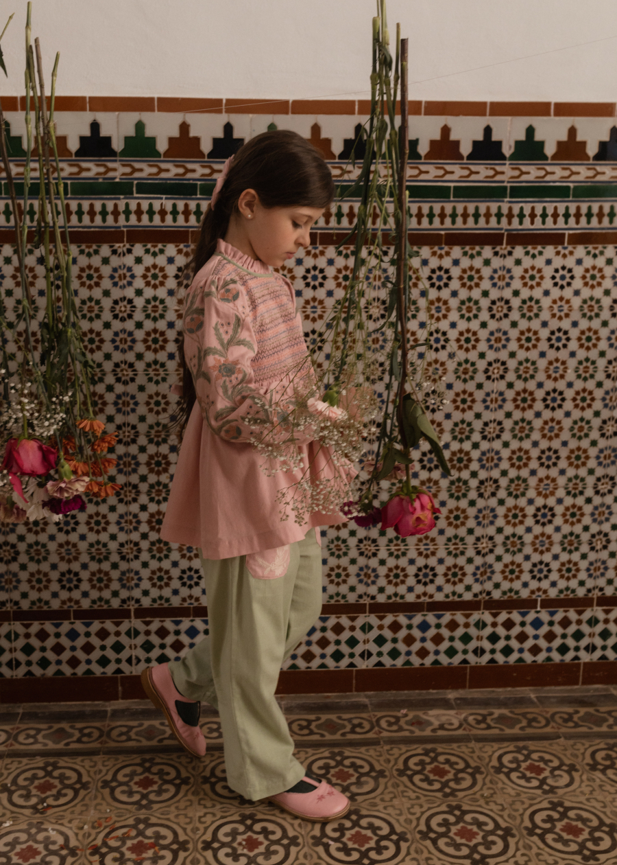 BACHAA Songe Blouse/Short dress Veiled Pink 바챠 26AW