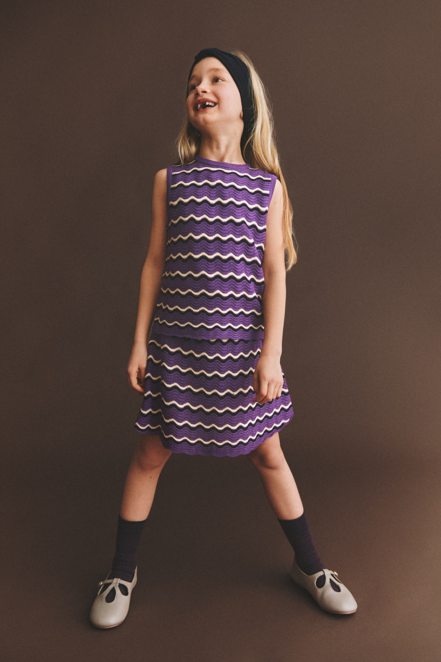 FUB KIDS Harlekin Skirt deep indigo 펍키즈 26AW