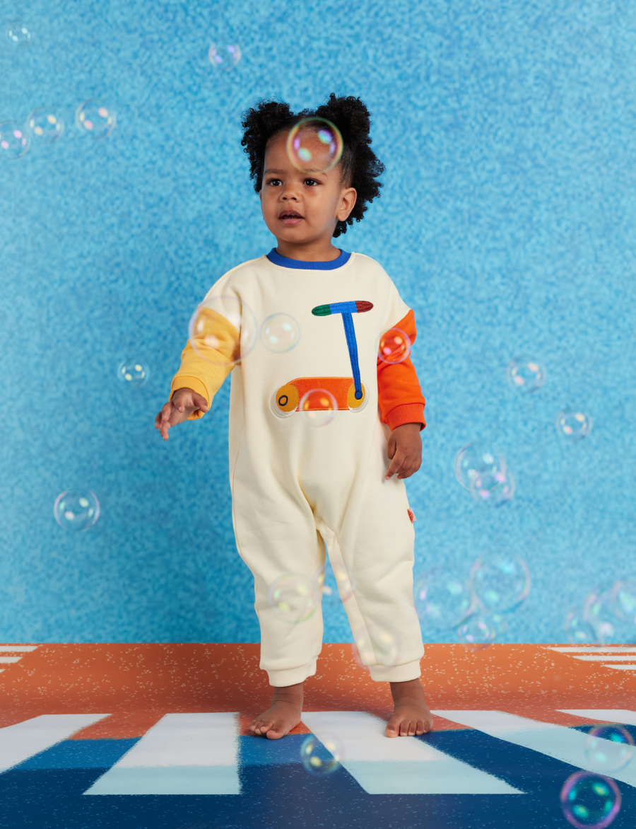 HALCYON NIGHTS Fleece Appliqué Jumpsuit White 헬시온나이츠 26FW