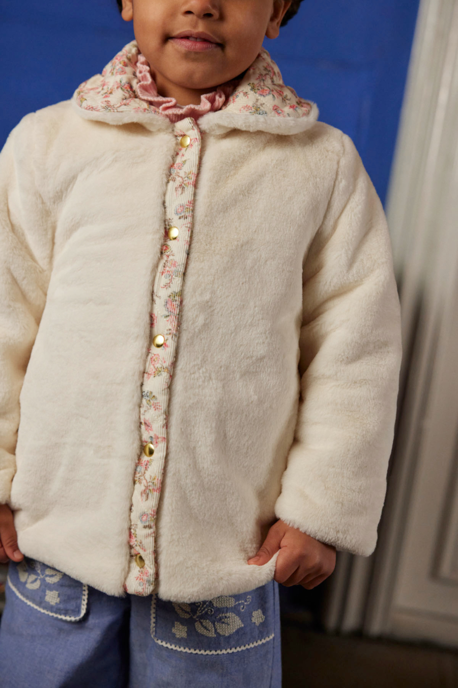 LOUISE MISHA REVERSIBLE COAT DALILA CREAM CARNATION VALE 루이스미샤 26AW