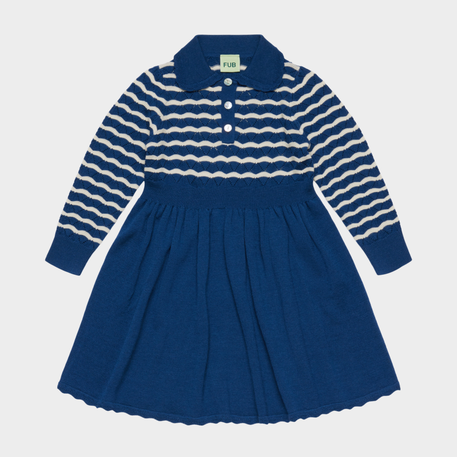 FUB KIDS Pointelle Dress deep indigo 펍키즈 26AW