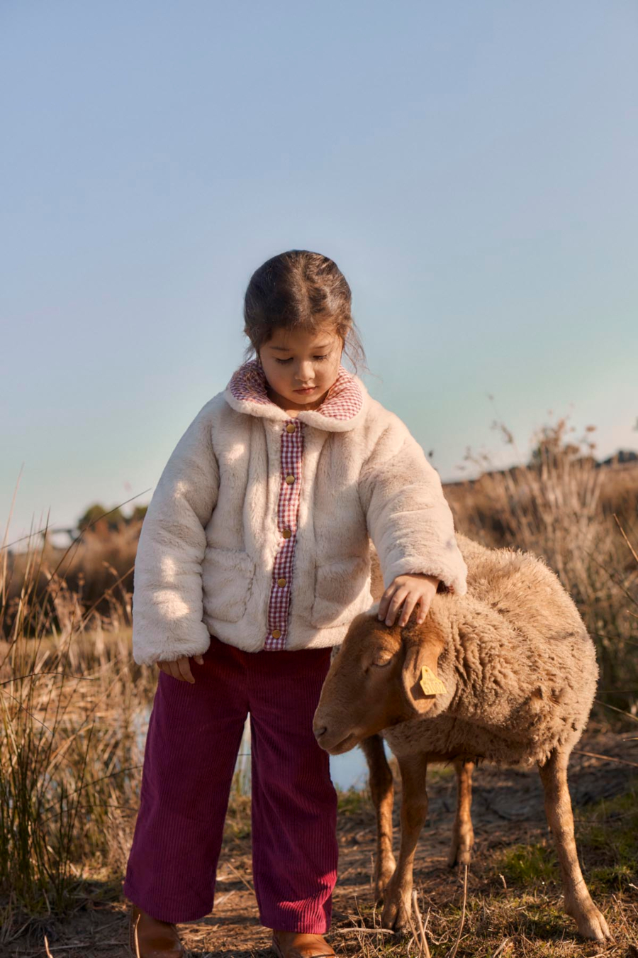 LOUISE MISHA REVERSIBLE COAT JASMINA RASPBERRY CHECKS 루이스미샤 26AW