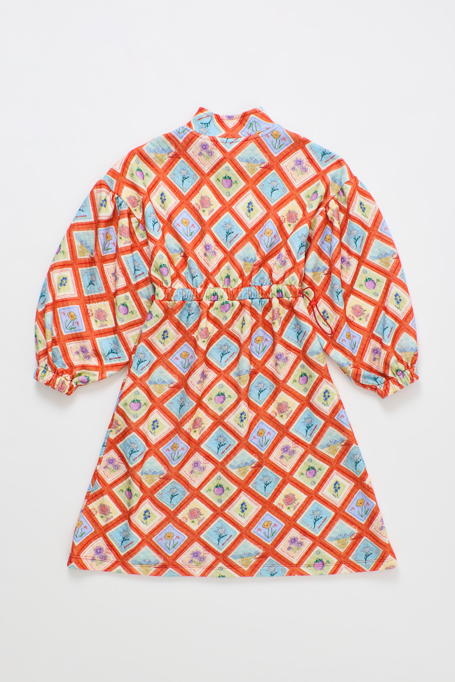MAISON MANGOSTAN POSTCARD QUILTED DRESS RED 메종망고스탄 26AW