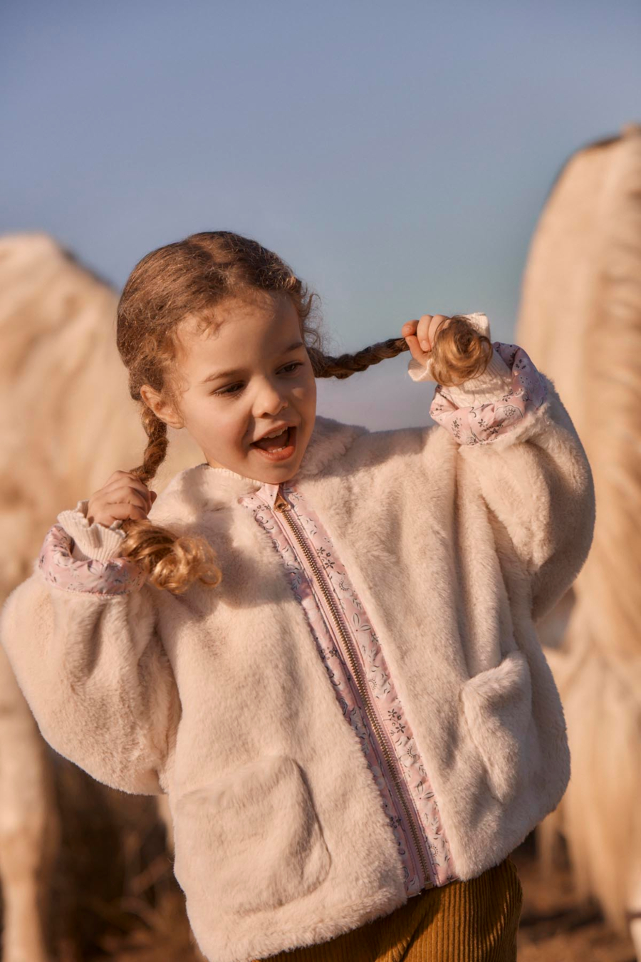 LOUISE MISHA REVERSIBLE COAT FELVET PINK LINDEN BLOSSOM 루이스미샤 26AW