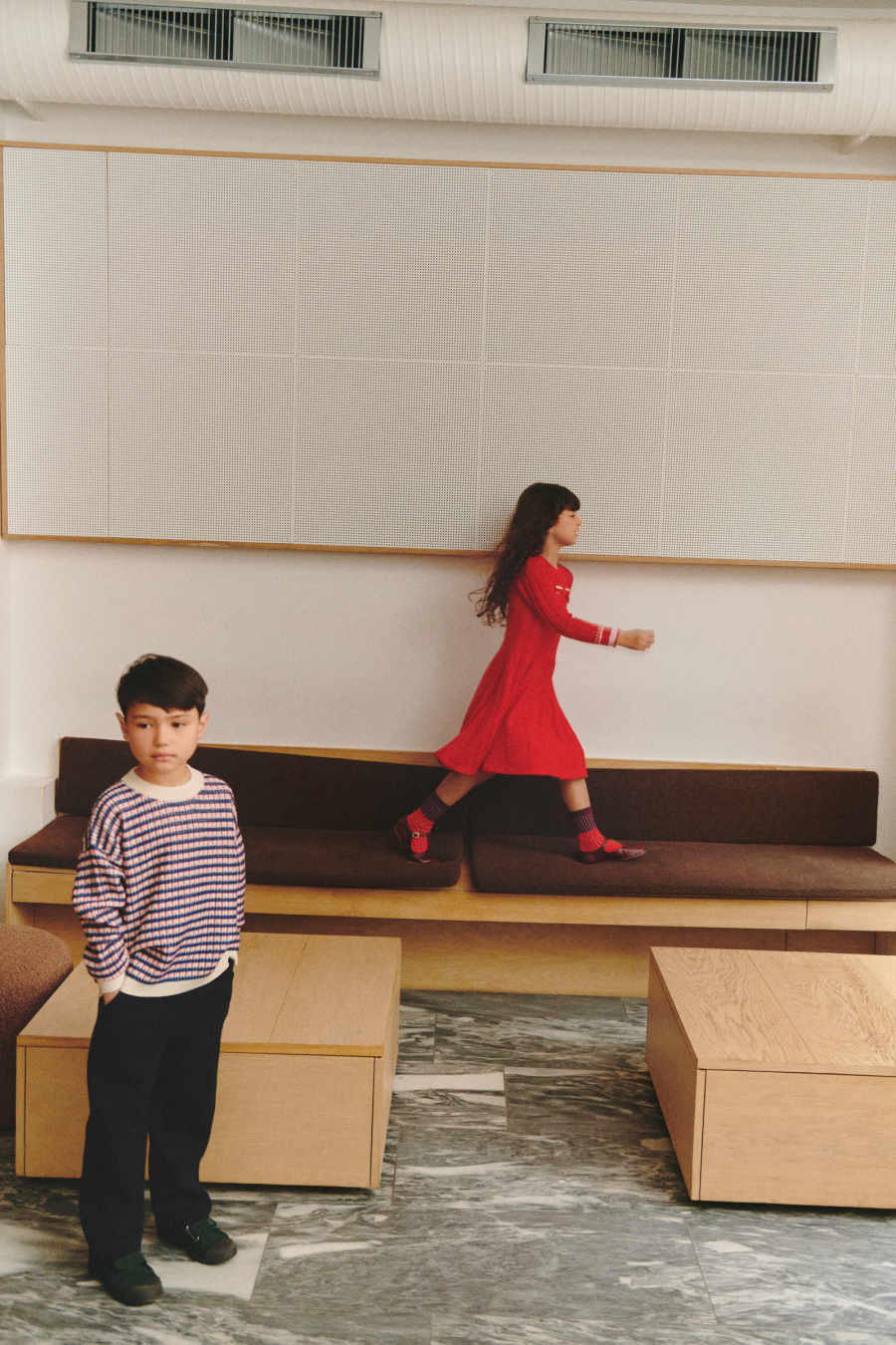 FUB KIDS Harlekin Skirt deep indigo 펍키즈 26AW