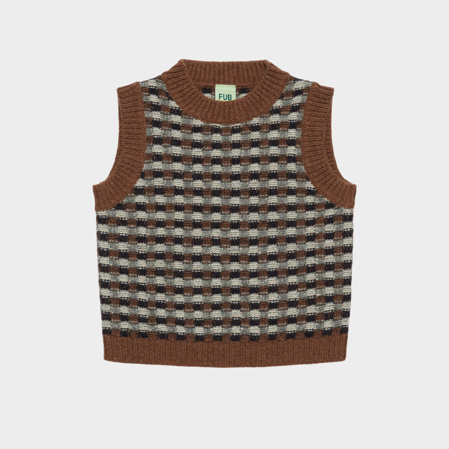 FUB KIDS Lambswool Vest hazel melange 펍키즈 26AW